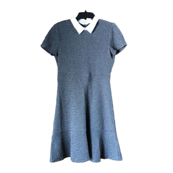 BCBGMAXAZRIA Collared Metallic Tweed Fit & Flare Mini Ginnie Dress - S - Picture 1 of 14